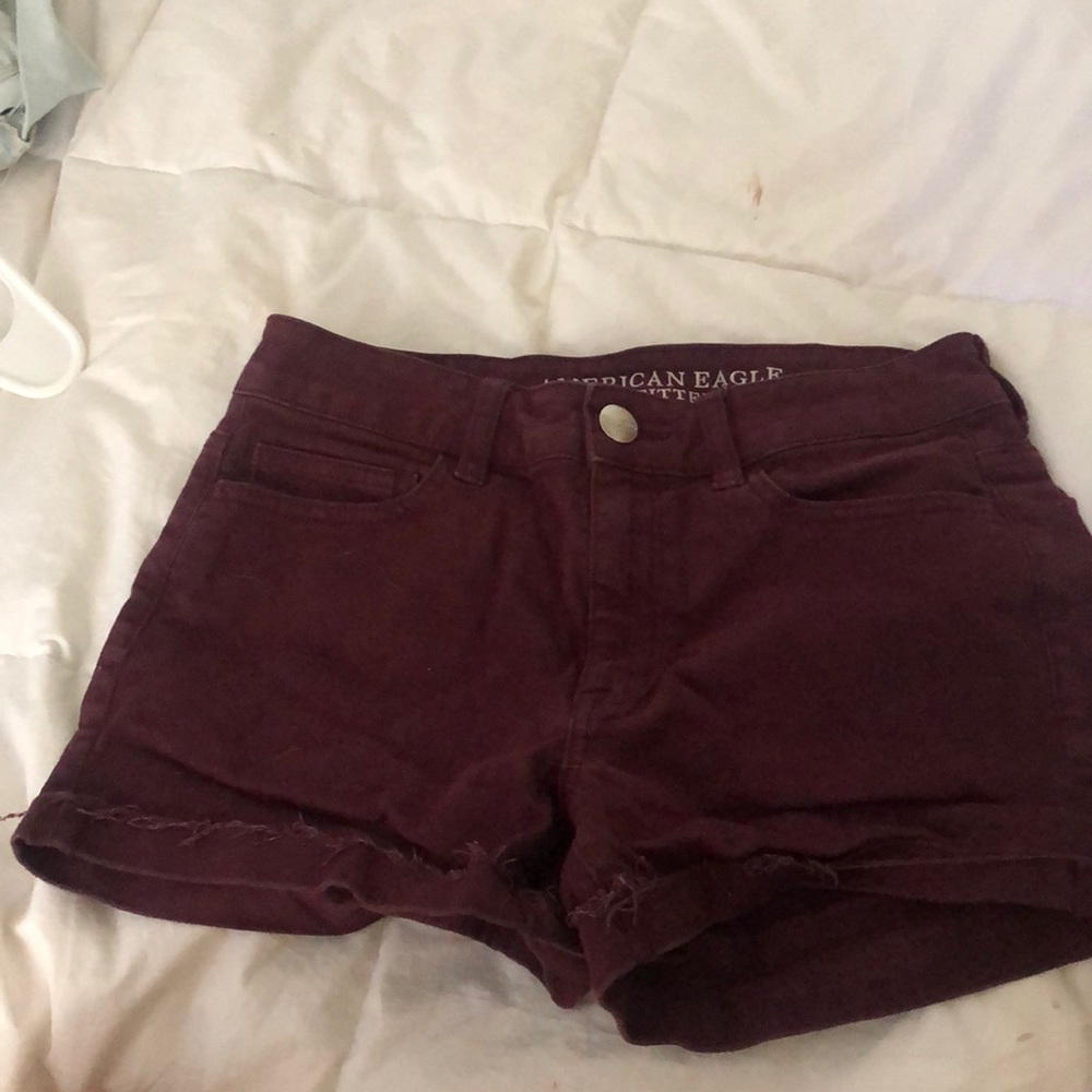 maroon Jean shorts from American Eagle